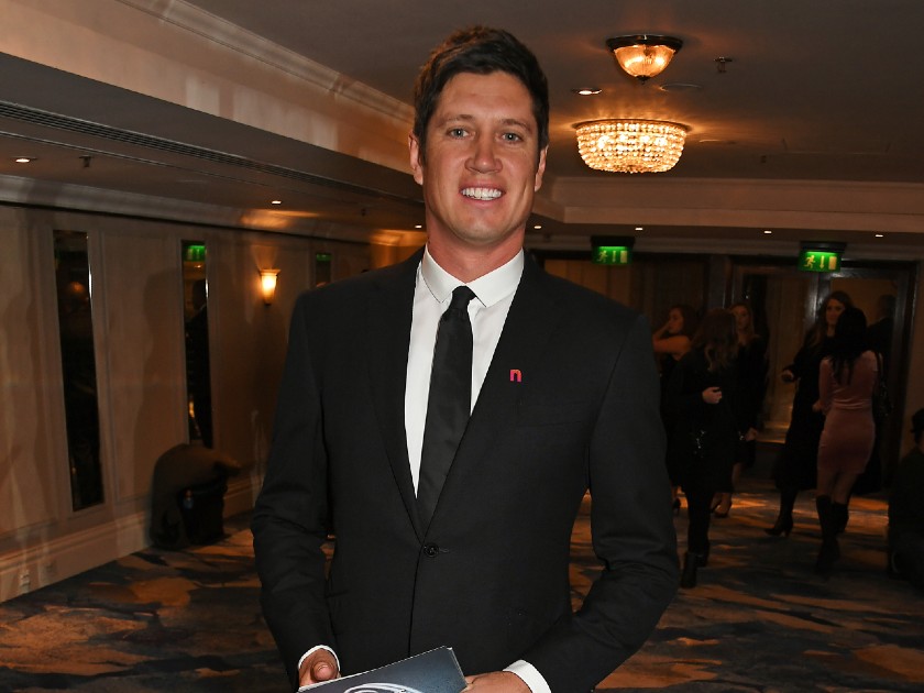 Vernon Kay being entertained by London mind reading magician Roberto Forzoni