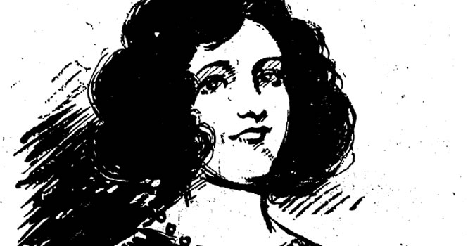 Newspaper sketch portrait of the young Gene Dennis